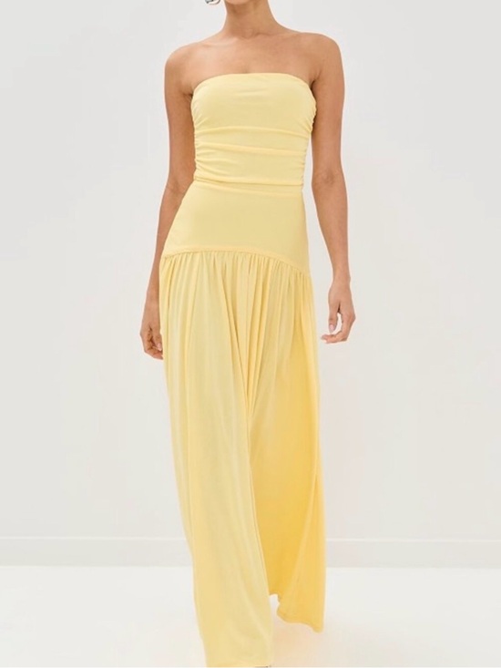 STAUD Dresses & Skirts - STAUD mariana dress, butter yellow, worn once
